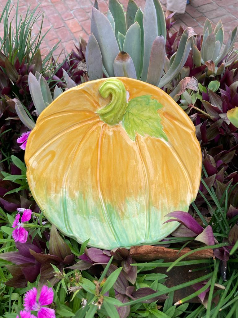Pumpkin platter orange with shading of green