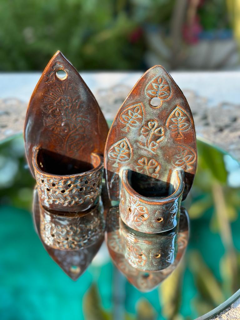 Wall lamps (dark brown)*4
