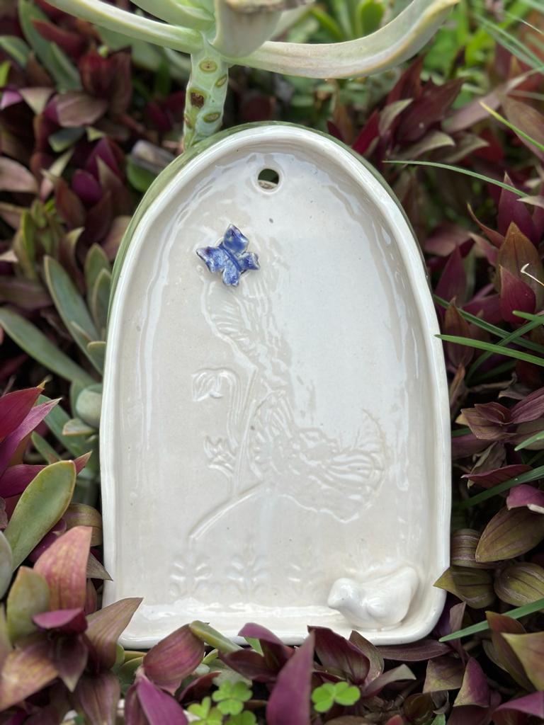 Big wall hanging bird and butterfly(white)