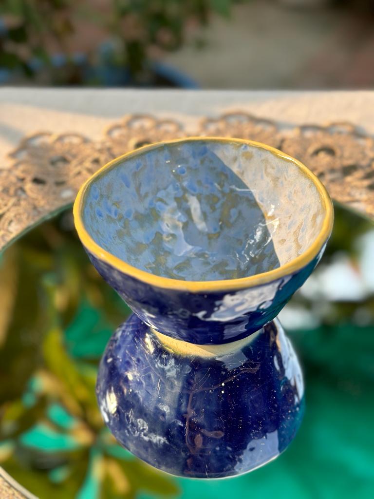Dark blue with light blue and yellow rim x 4 Each
