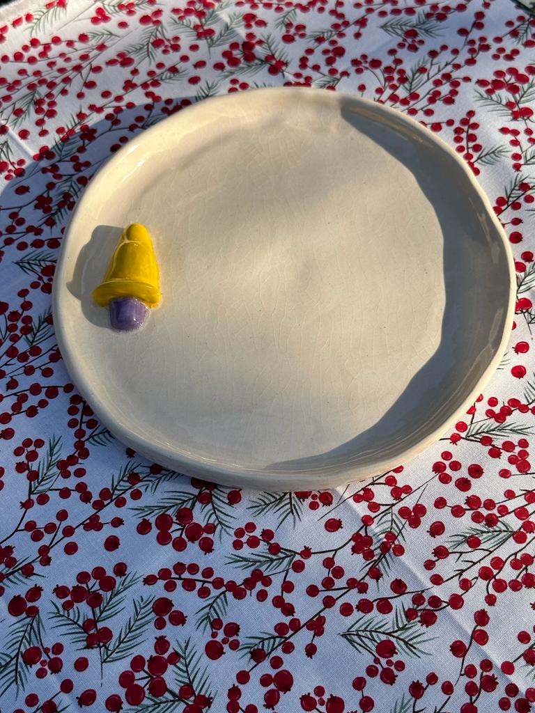 plate with yellow bell