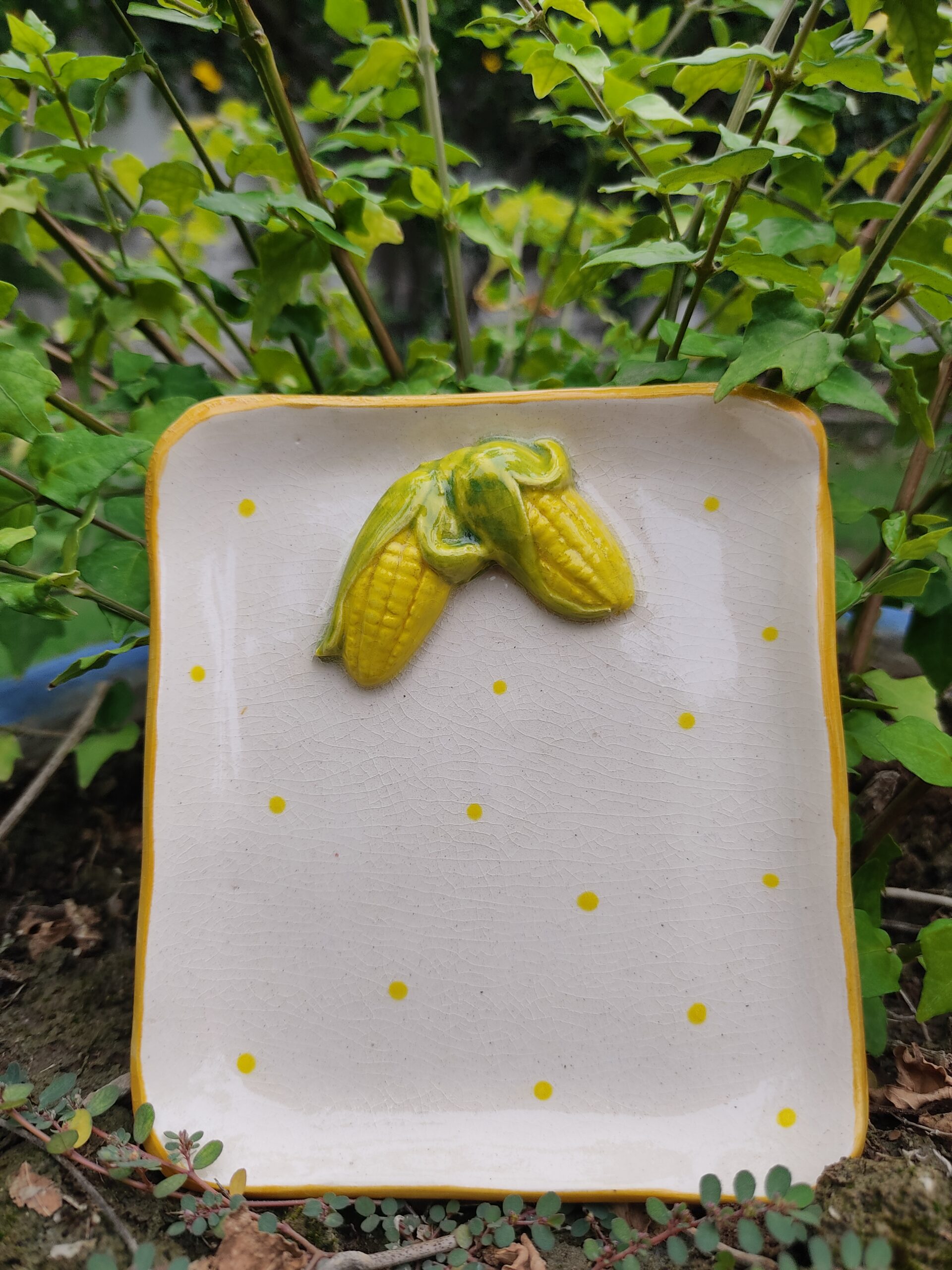 Corn square small plate