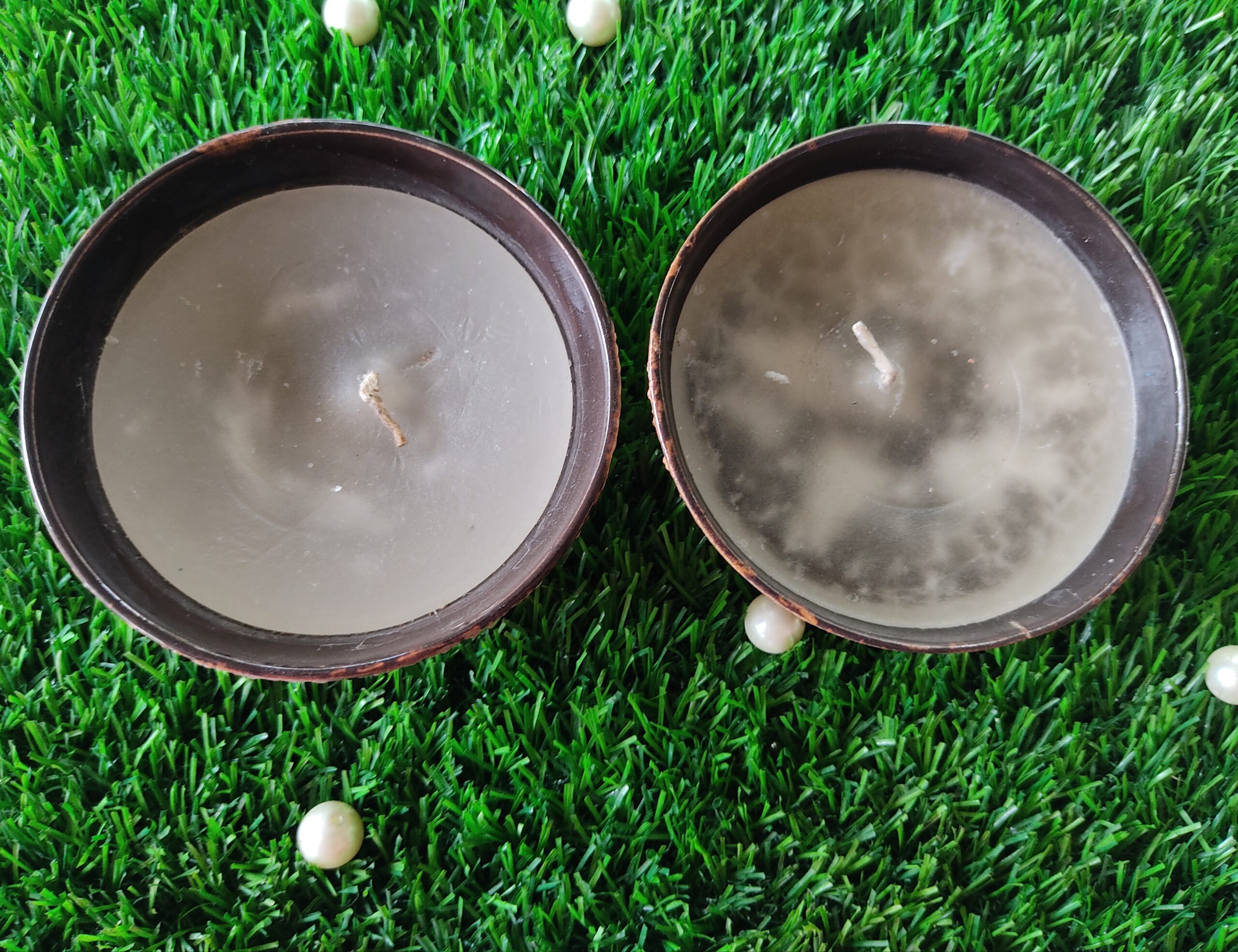 Brown candle bowls
