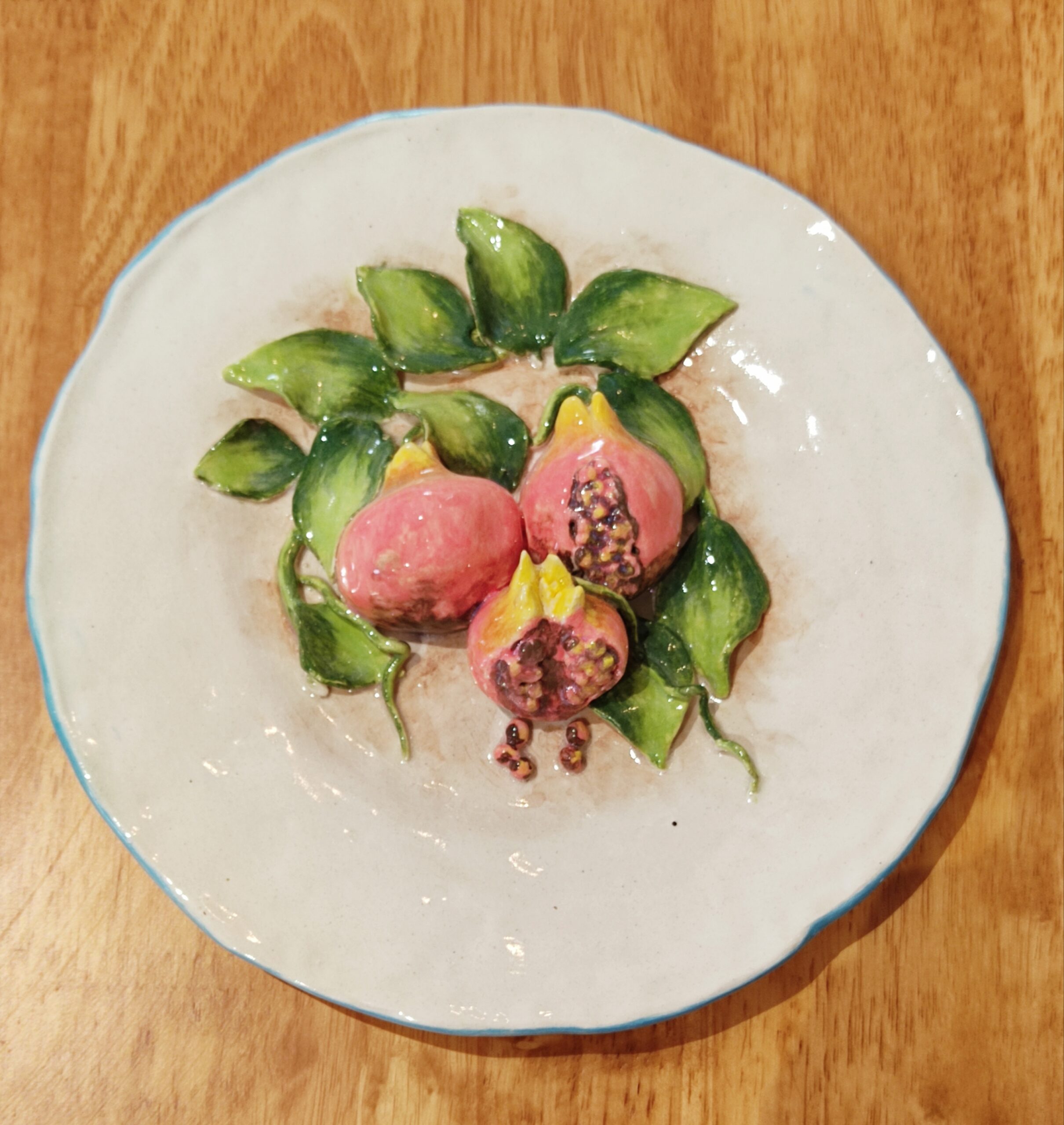 3D Pomegranate garden plate
