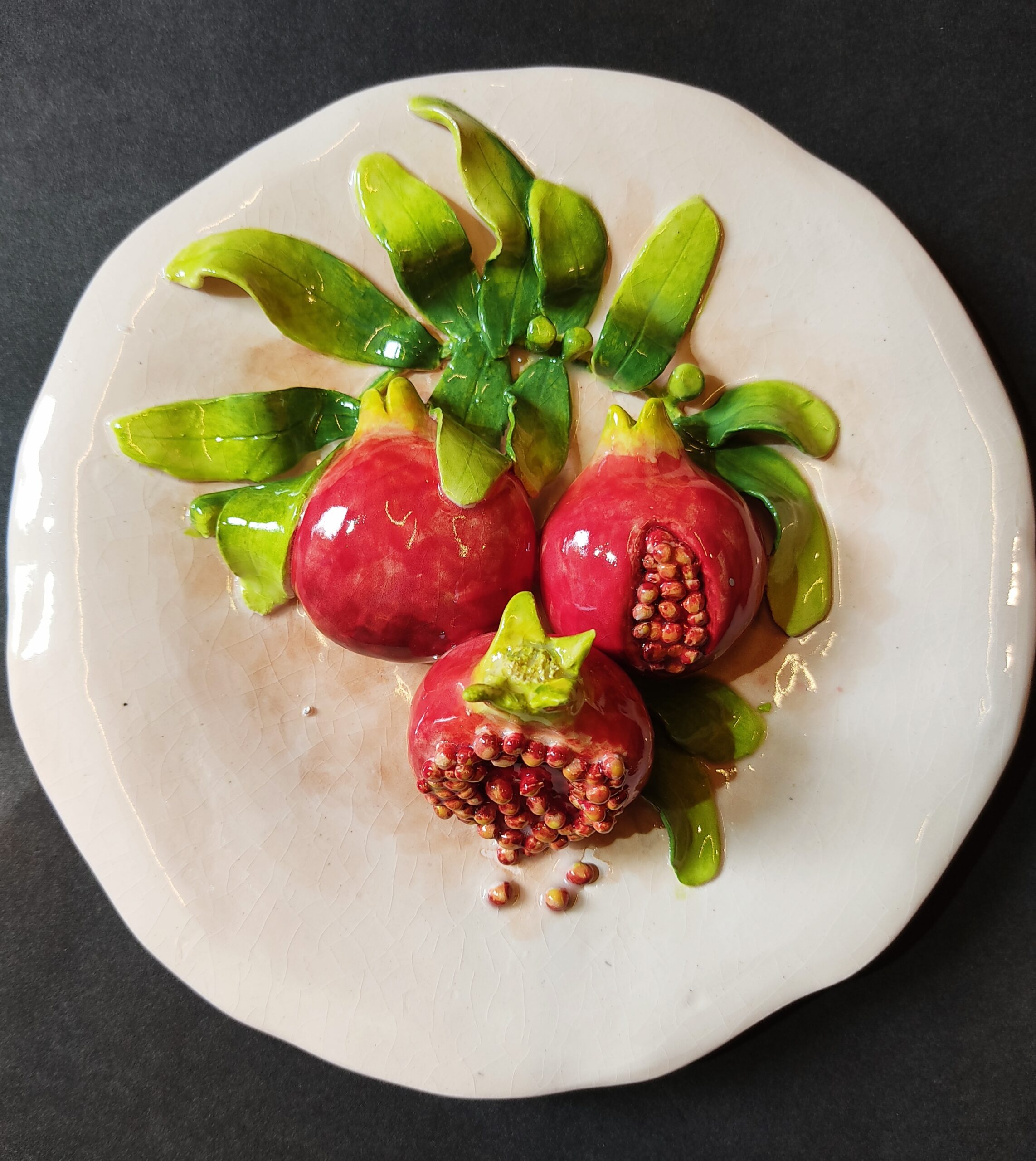 3D pomegranate garden plate