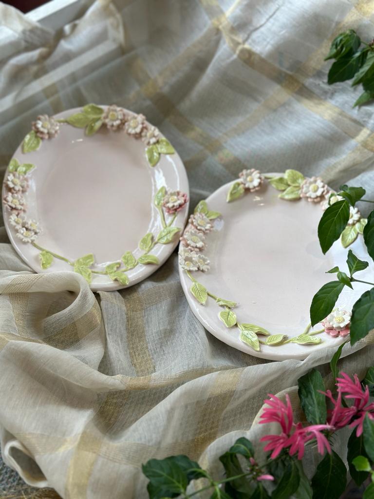 Oval flower plate(white)