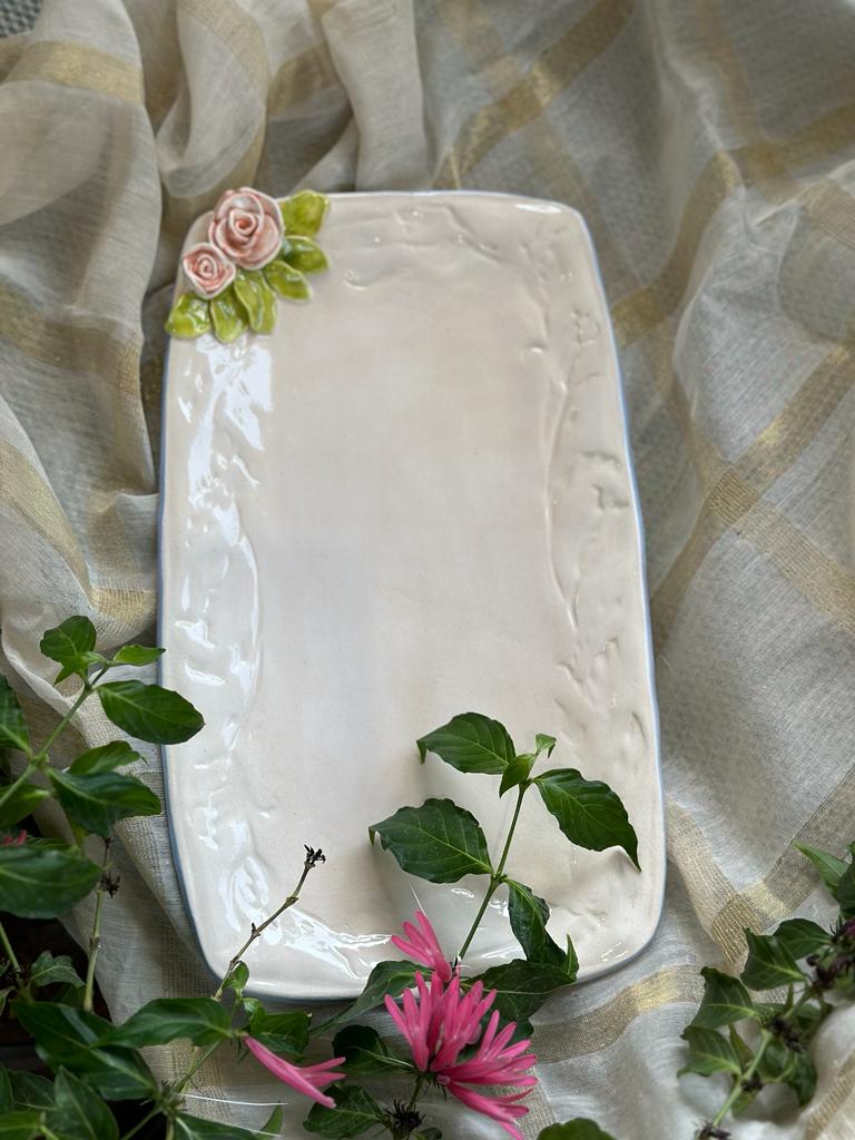 Rectangle rose platter