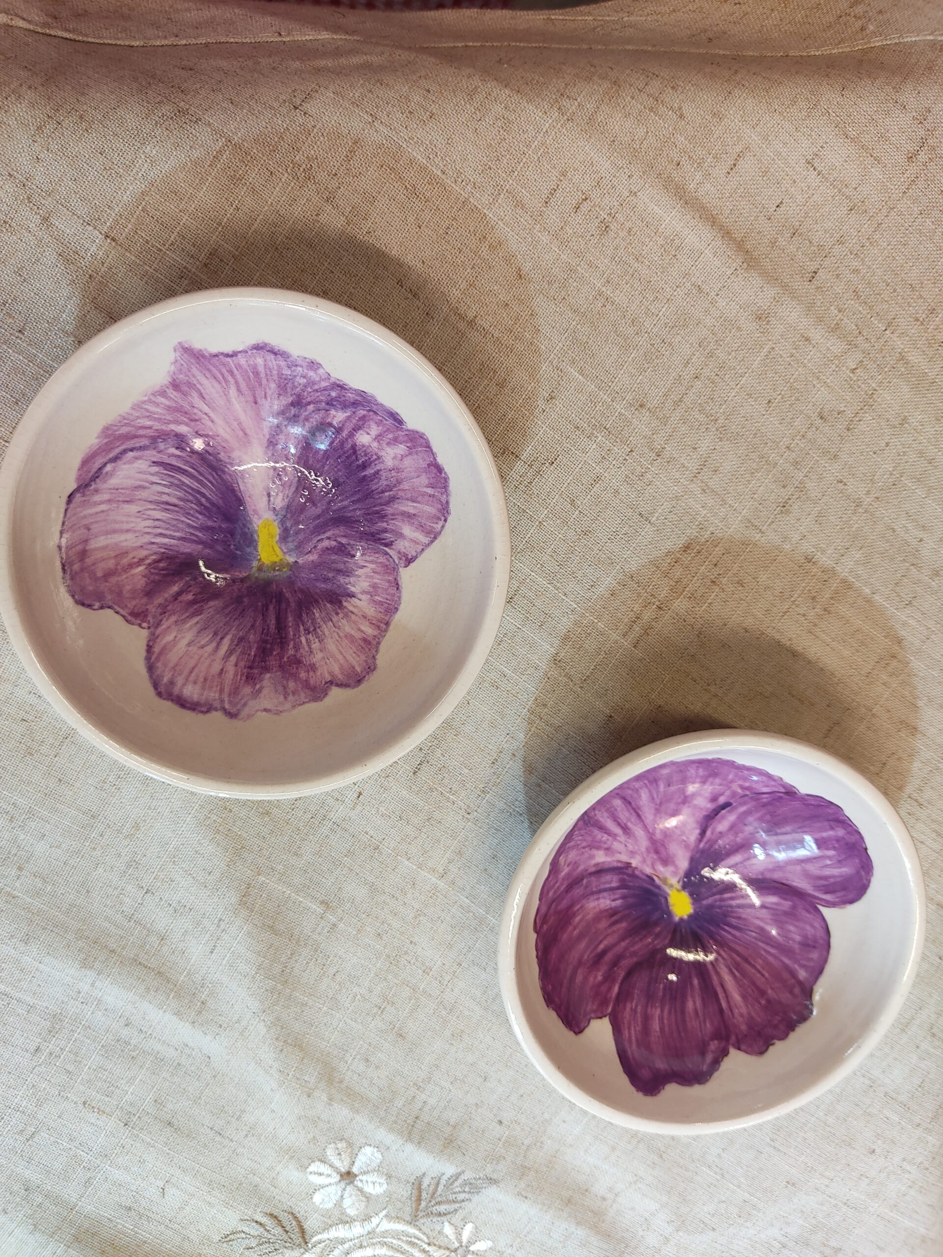 Pansy flower small bowl