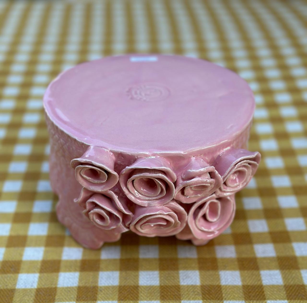 Pink cake stand