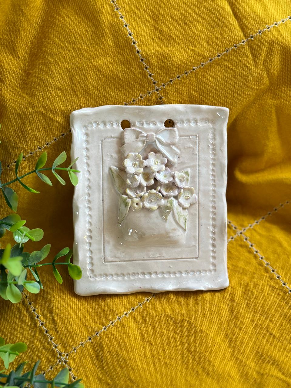 Rectangular flowers wall hanging