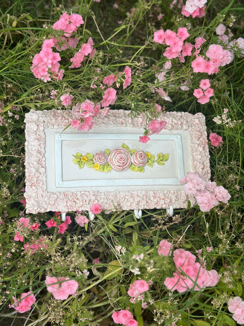 Rose key chain wall hanging