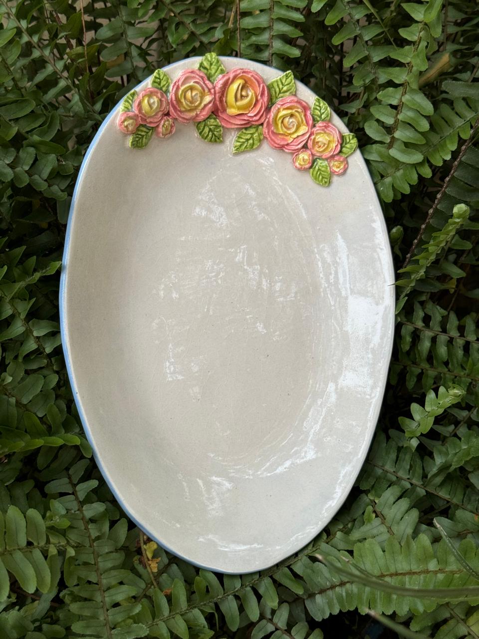 Rose oval Platter