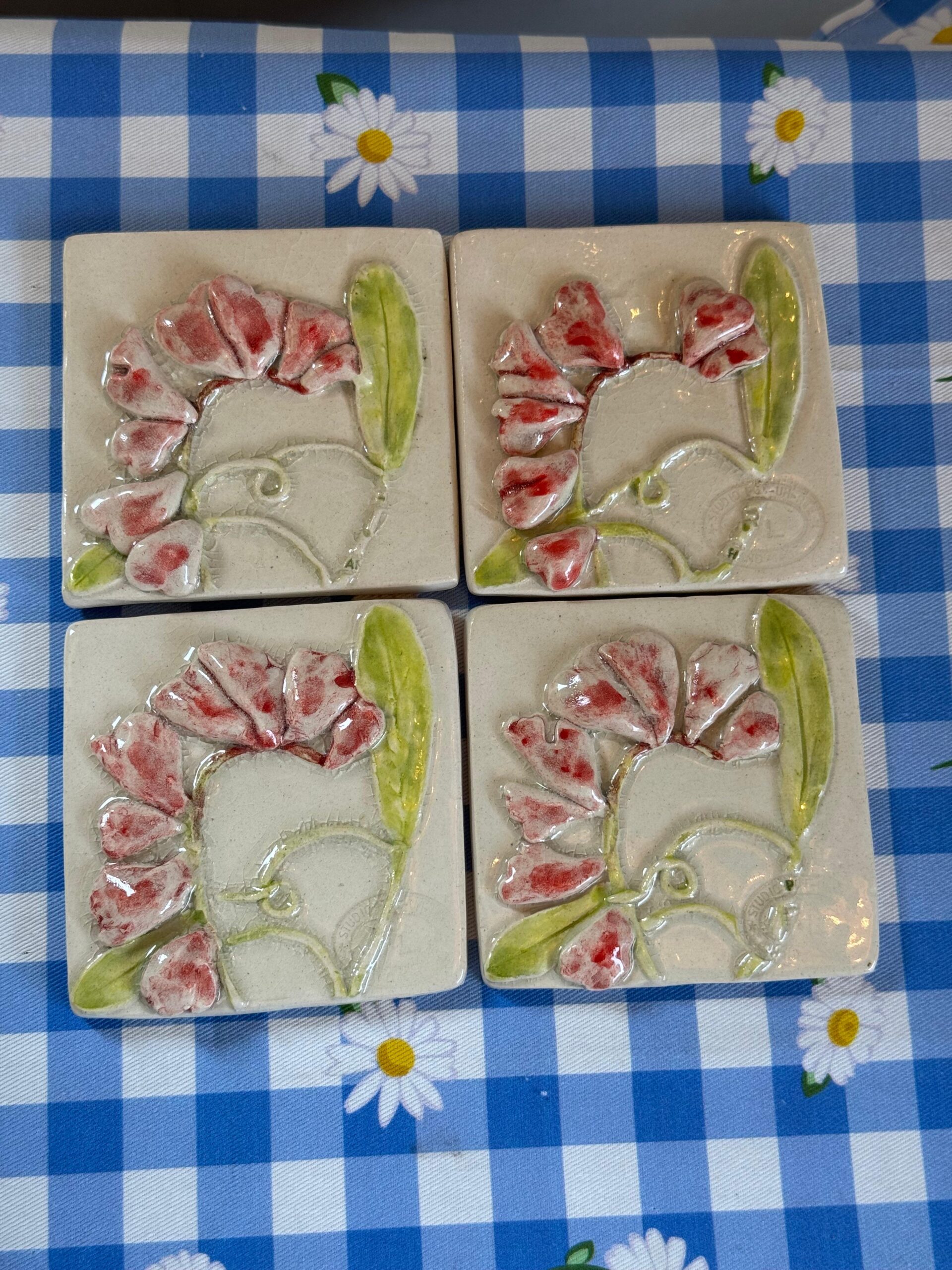 Sweet pea flower tiles