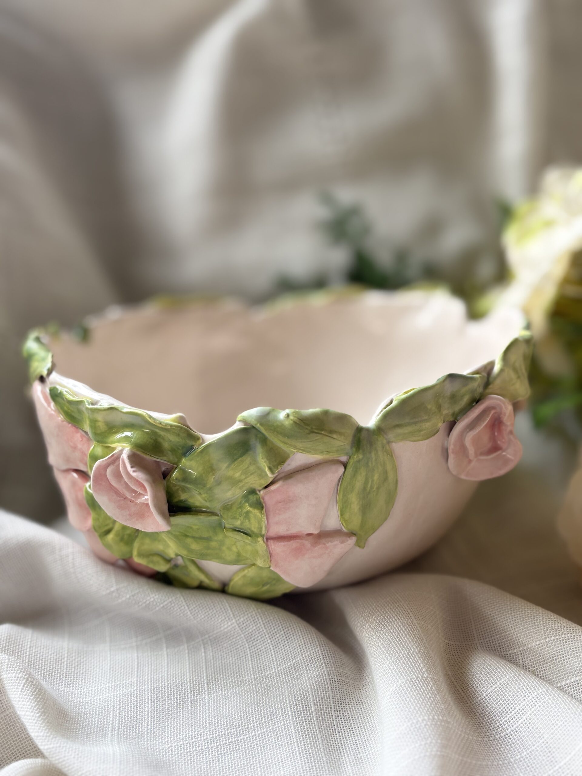 Bowl with 3D sweet pea