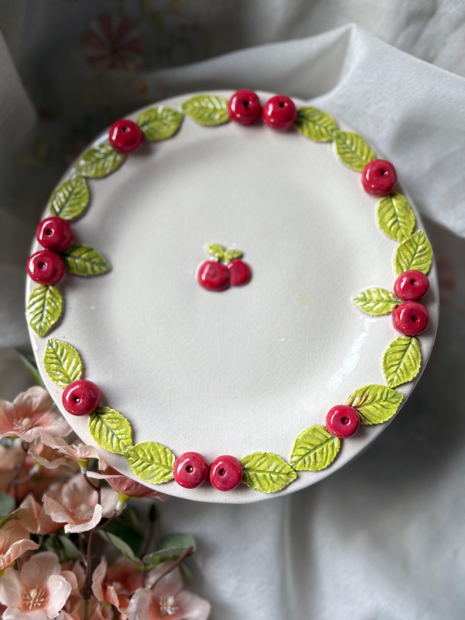 Charming cherry cake stand