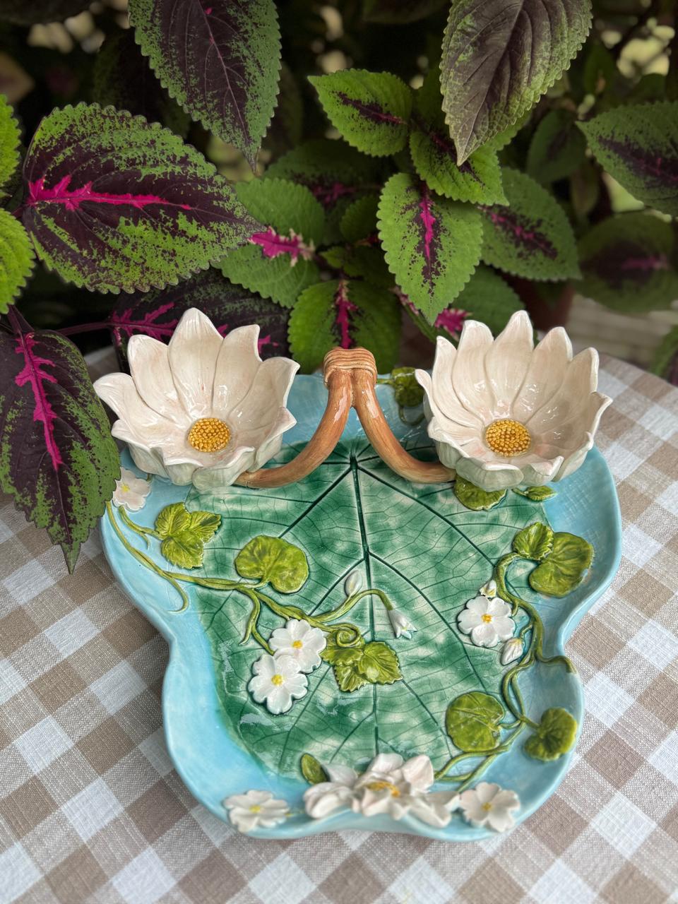Lotus platter vintage style