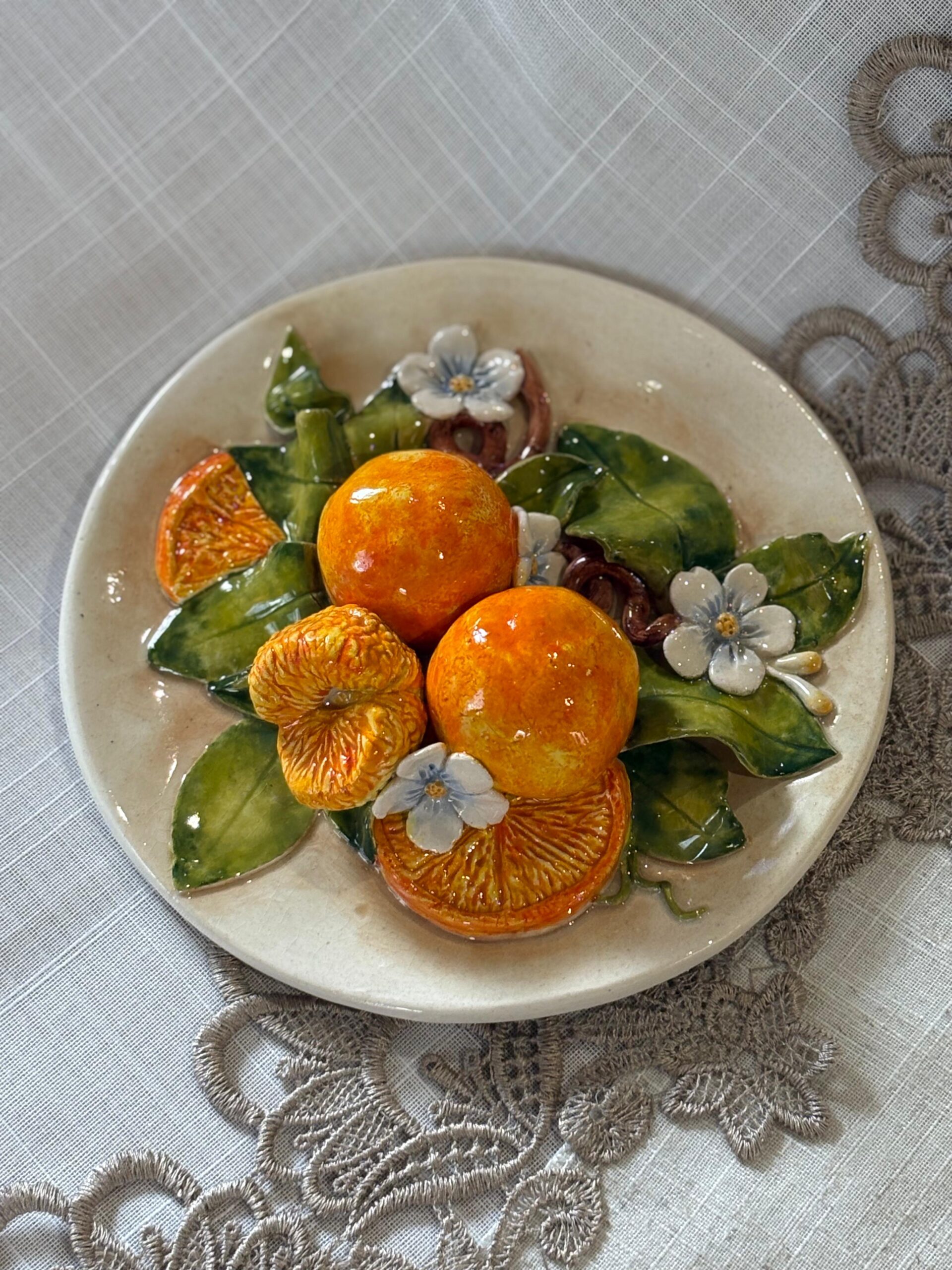 3D orange decorative plate
