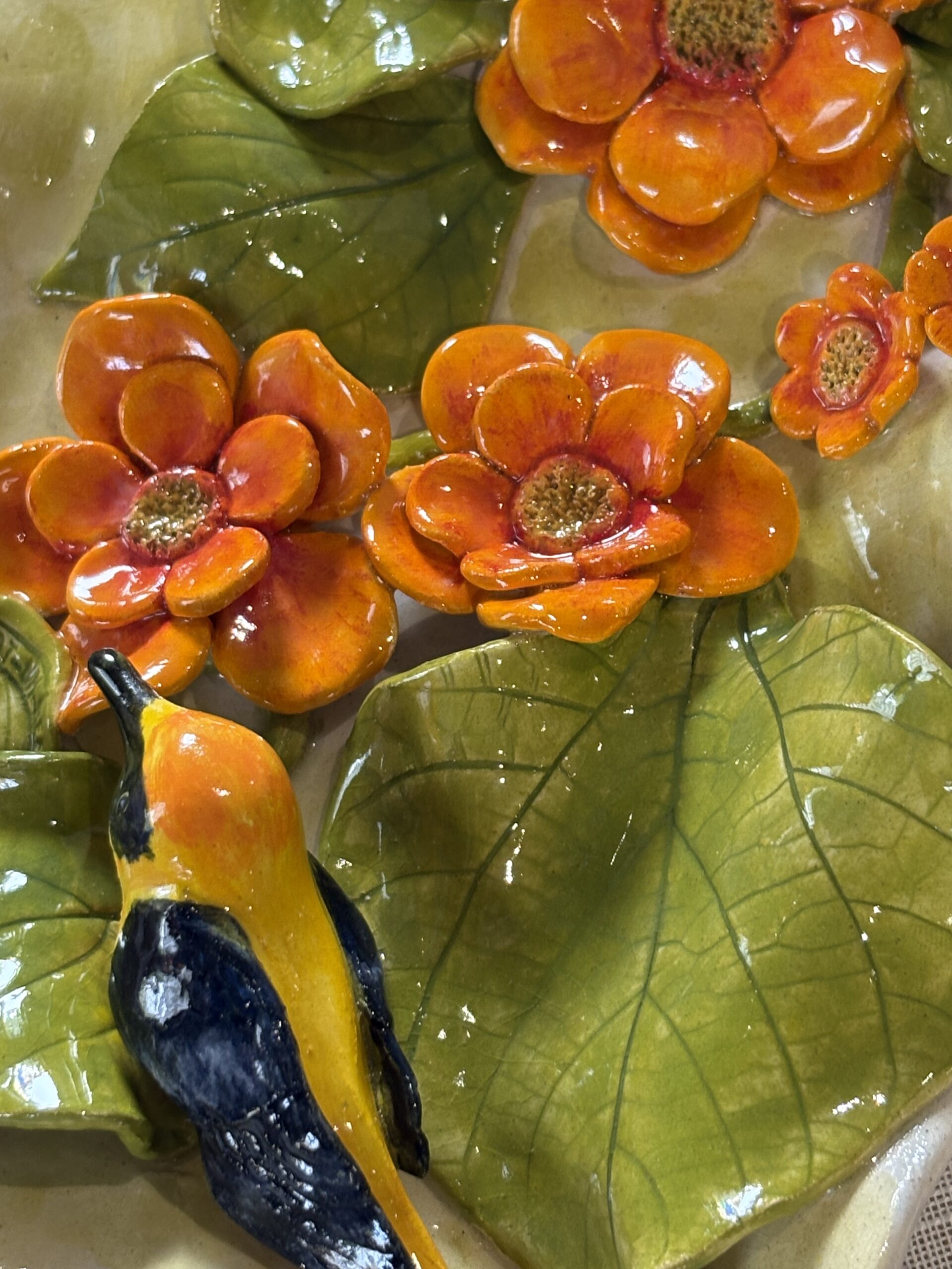 Beautiful orange flowers wall hanging