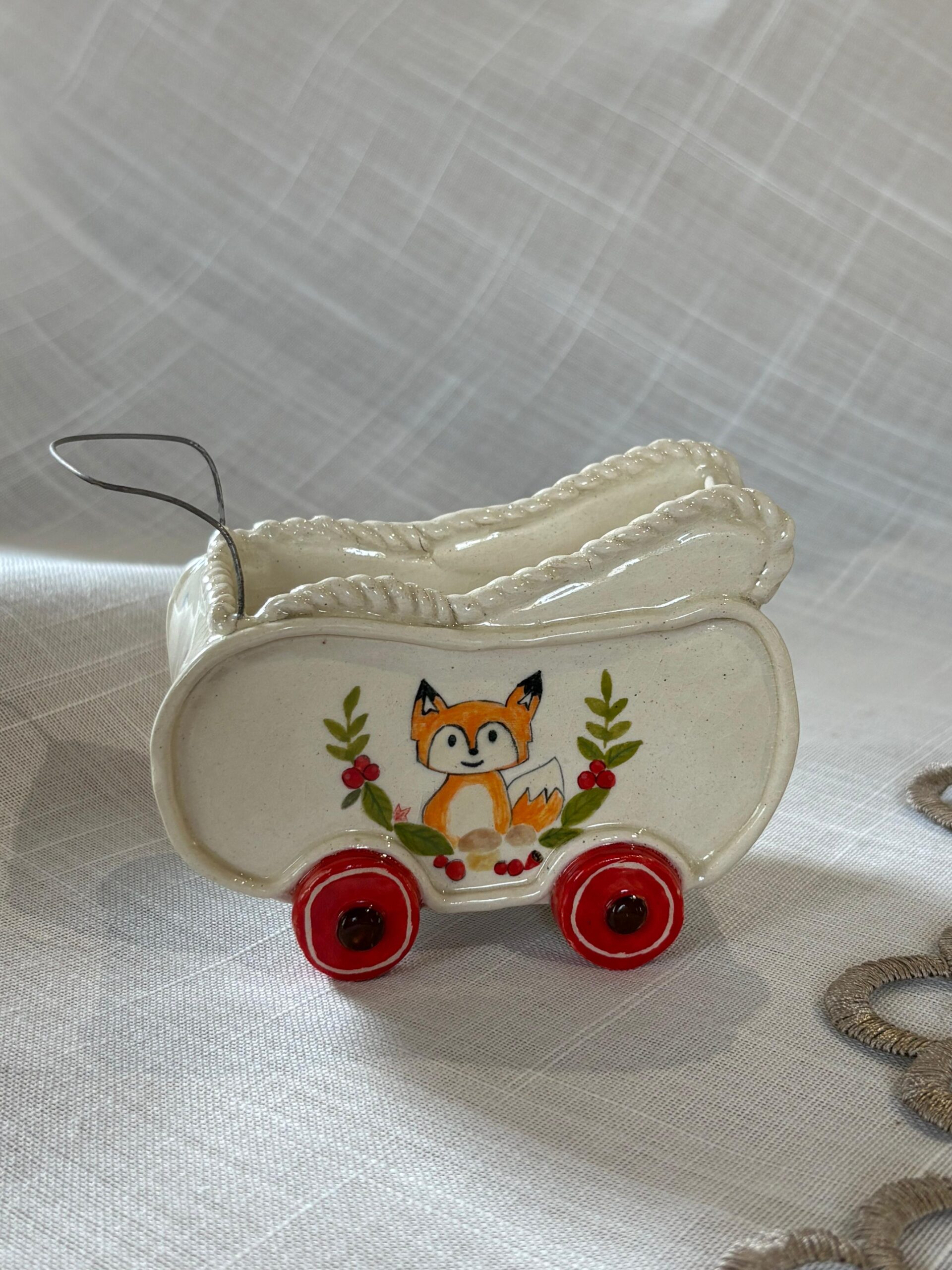 Decorative ceramic trolley