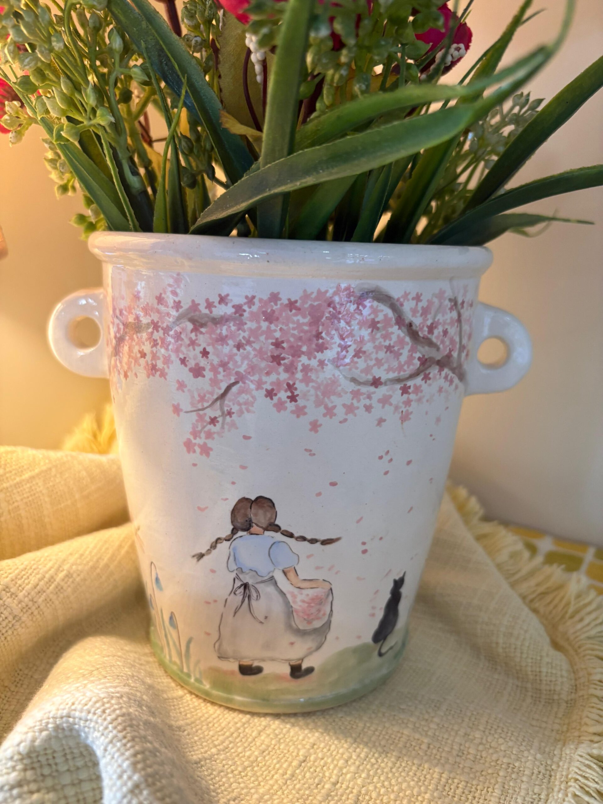 Beautiful hand painted ice bucket