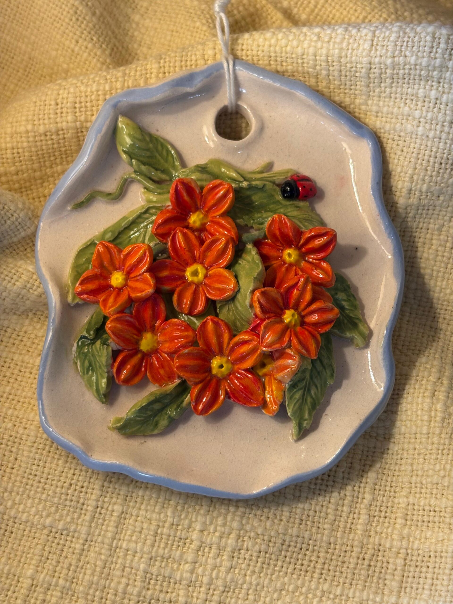 Orange flower with leaves