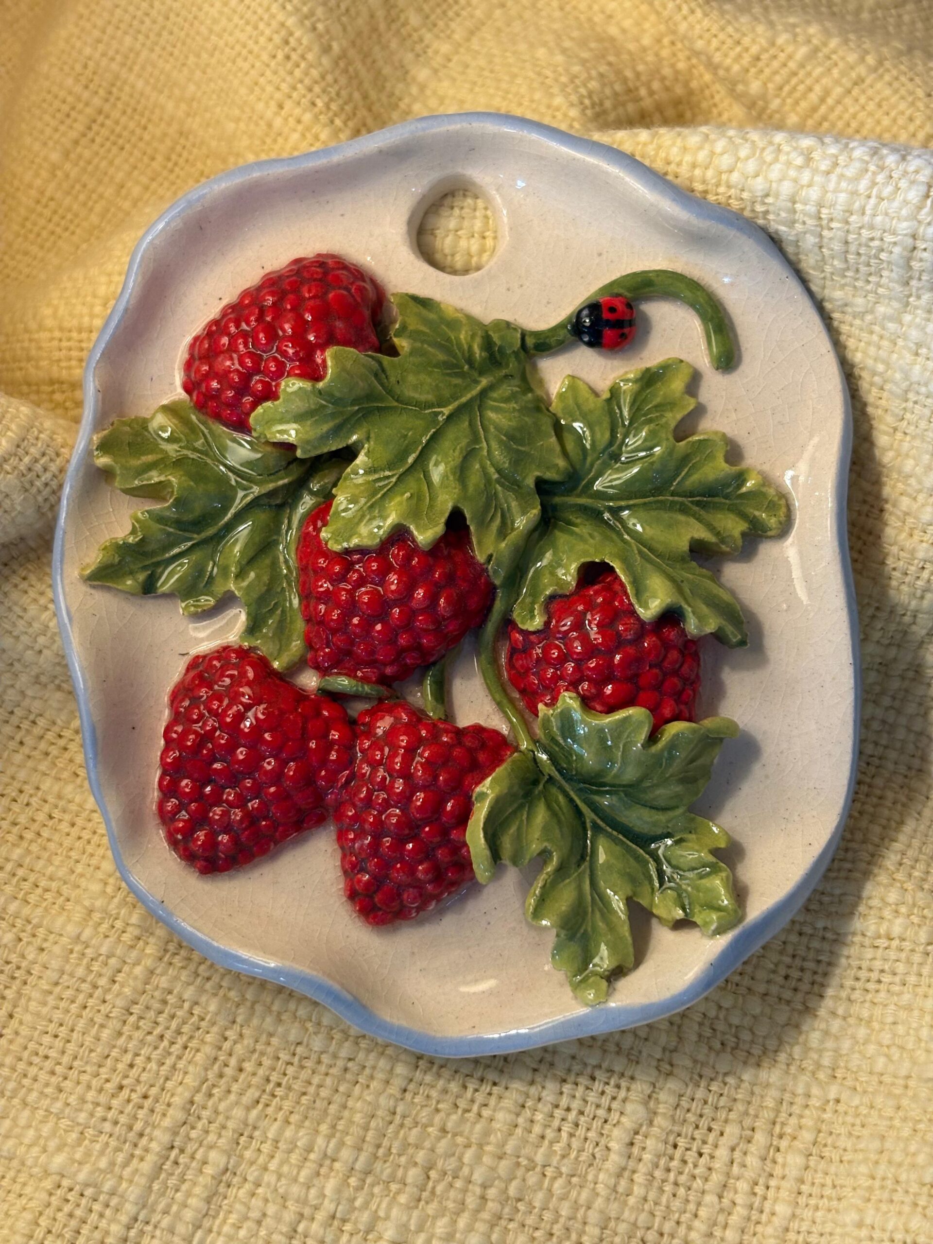Raspberries with leafs