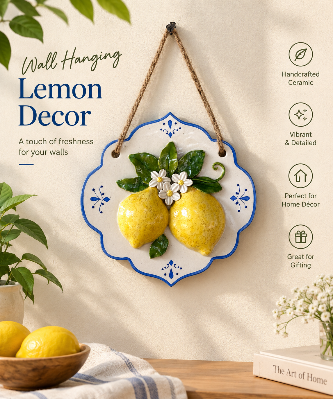 Vintage Lemon Decorative Wall Plate