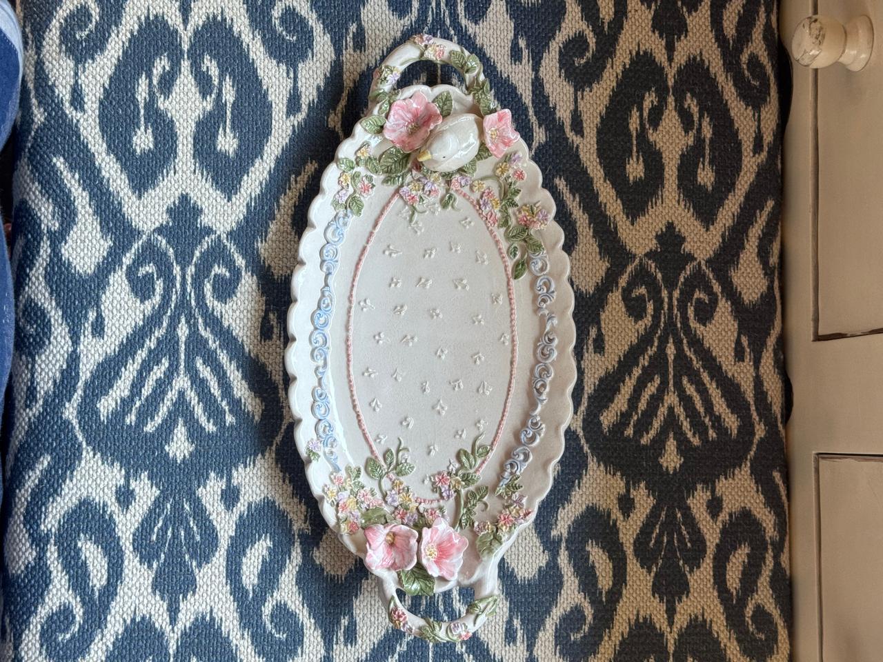 Oval Floral Ceramic Tray
